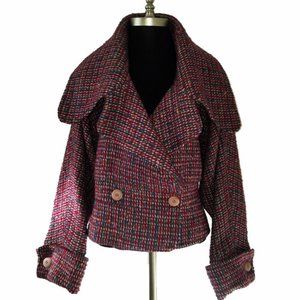 Vtg 80s Karl Lagerfeld Wool Tweed Jacket 40/M